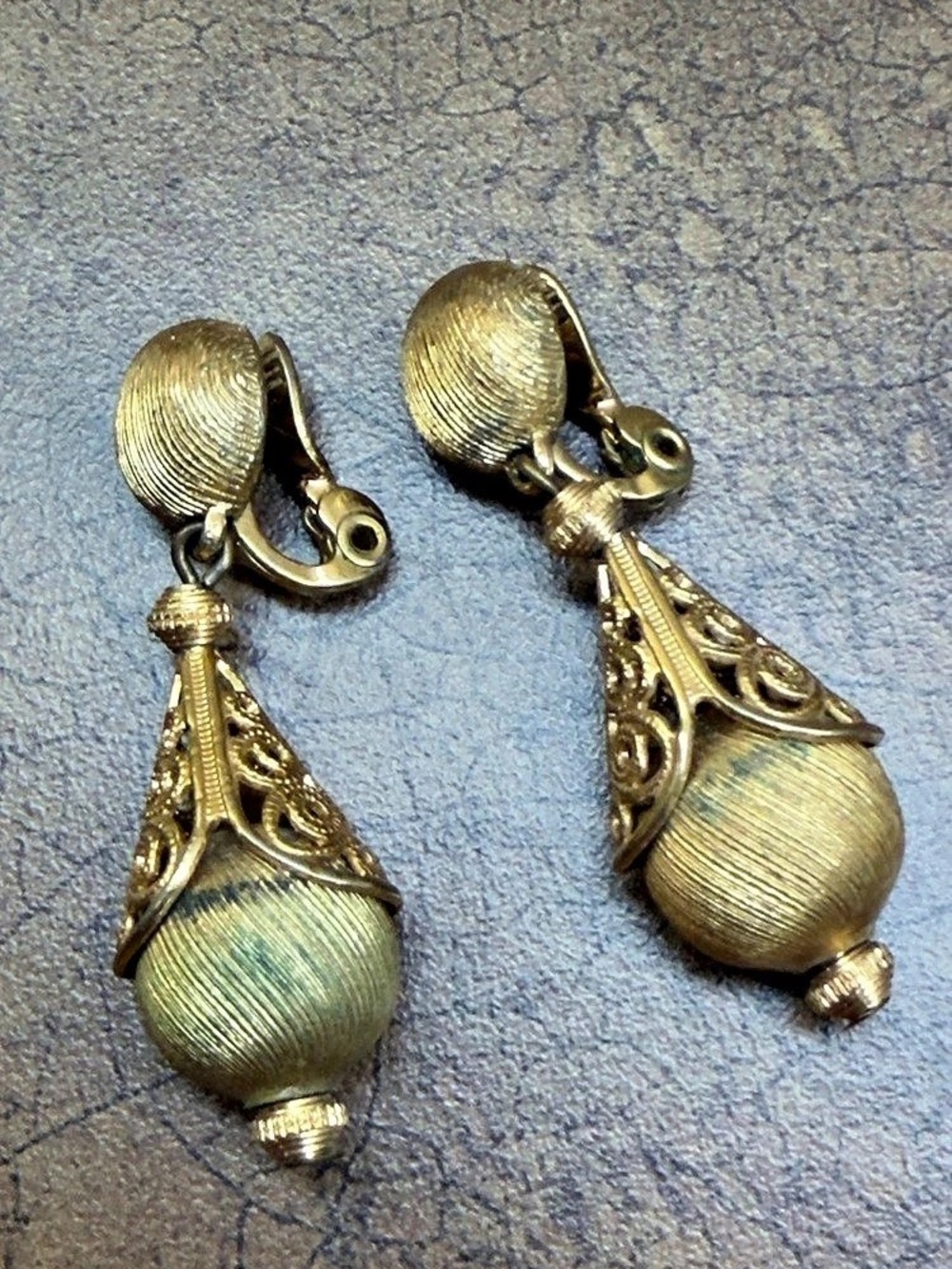 Monet Gold-Tone Filigree Clip-On Earrings